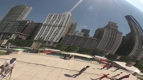 CHICAGO-0609 BEAN REFLECTION PANORAMA Stock Footage 10806898