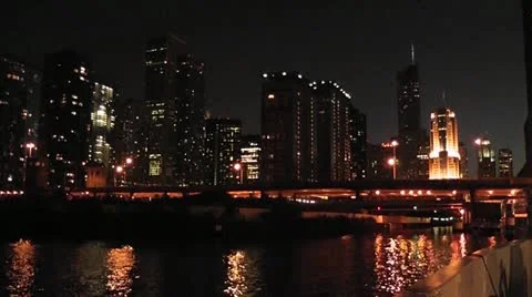 CHICAGO-0618 SUNSET SKYLINE Stock Footage 10806917