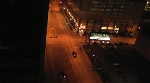 CHICAGO-0626 LATE NIGHT INTERSECTION TRAFFIC Stock Footage 10806947