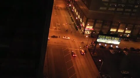 CHICAGO-0629 LATE NIGHT TIMELAPSE INTERSECTION FAST Stock Footage 10806960