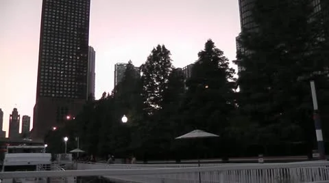 CHICAGO-0646 SUNSET PANORAMA Stock Footage 10807182