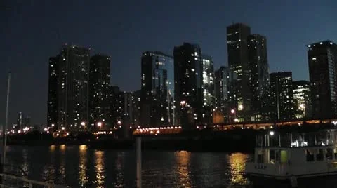 CHICAGO-0657 DUSK SKYLINE TIMELAPSE Stock Footage
