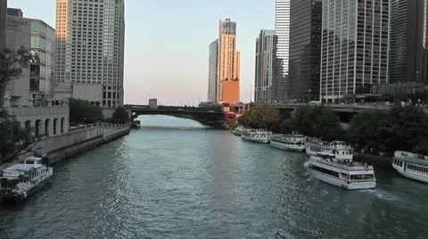 CHICAGO-0667 RIVER TRAFFIC TIMELAPSE Stock Footage 10807569