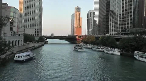 CHICAGO-0669 RIVER TRAFFIC TIMELAPSE Stock Footage 10807524