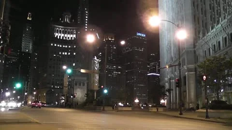 CHICAGO-0696 NIGHT PANORAMA Stock Footage 10808627