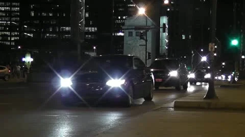 CHICAGO-0701 TRAFFIC TIMELAPSE AT NIGHT Stock Footage 10808841