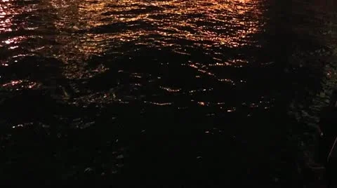 CHICAGO-0713 NIGHT RIVER SCENE Stock Footage 10809011