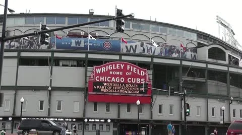 CHICAGO-0734 WRIGLEY FIELD CUBS BASEBALL Stock Footage 10809239