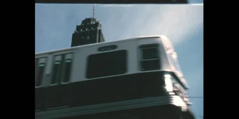 Chicago - 1960s | Downtown | Elevated Train Video stock 233890080