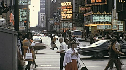 Chicago - 1973: downtown traffic Stock Footage