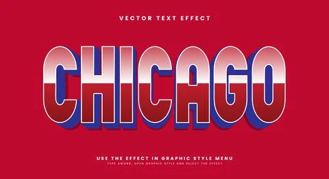 Chicago 3d editable text effect 스톡 일러스트