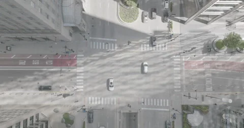 Chicago Aerial - Intersection Overhead 動画素材 212455031