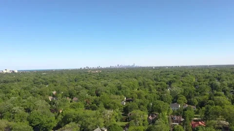 Chicago Aerial riser City from the distance- Stock Footage 156816341