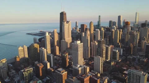 Chicago Aerial View Loop, Aerial Drone Footage Of chicago lakefront Stock Footage 275299981