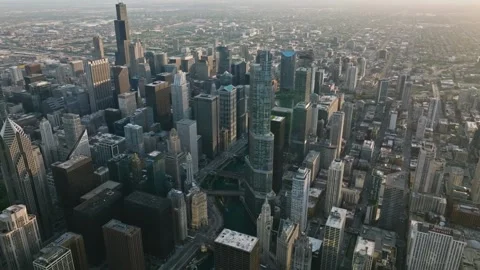 Chicago Aerial View Loop, Aerial Drone Footage Of chicago lakefront Stock Footage 275300512