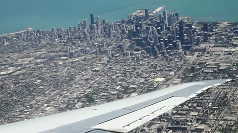 CHICAGO aerial view from plane 스톡 동영상 20437239