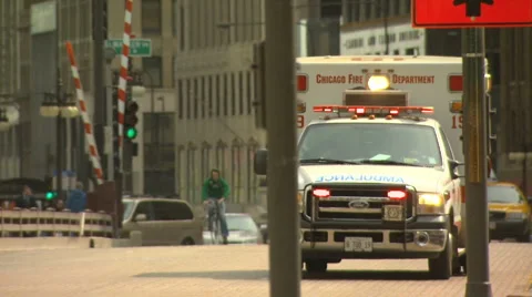 Chicago ambulance Stock Footage 4551625