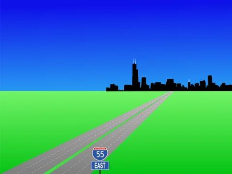 Chicago and interstate 55 Ilustración de archivo