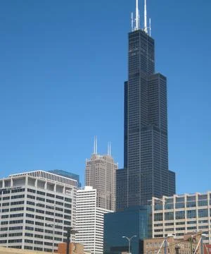 Chicago architecture including The Willis Tower Stock Photos