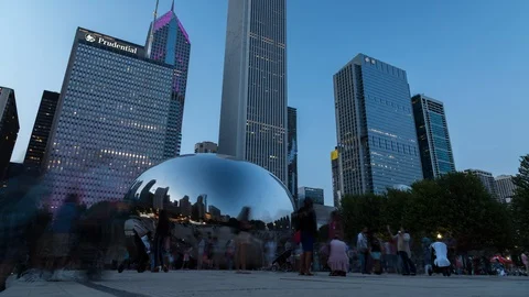Chicago Bean, Cloud Gate In Chicago Timelapse Stock Footage 96429628