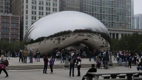 Chicago at the bean at cloud gate shot in 4k high resolution 库存照片