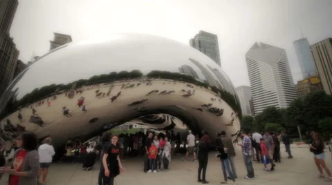 Chicago Bean Cloud Gate Timelapse Stock Footage 53894760