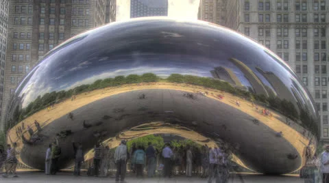 Chicago Bean HDR time lapse 2k Stock-Footage 24515450