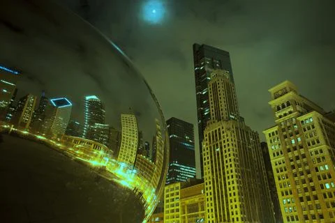 Chicago Bean at Night Foto stock