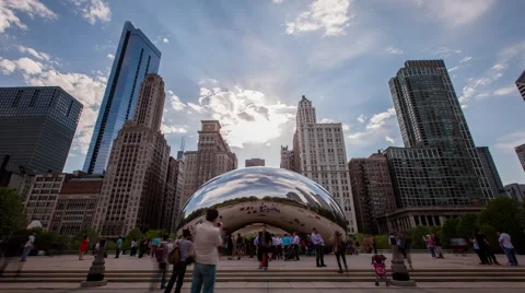Chicago Bean Skyline Timelapse Stock Footage