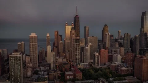 Chicago blue hour hyperlapse Stock Footage 252240237
