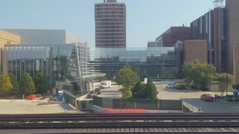 Chicago Buildings CTA Train Video stock 166364570