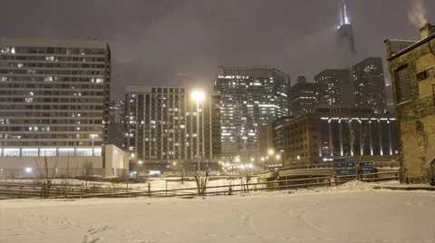 Chicago Buildings in Winter Stock Footage 49871429