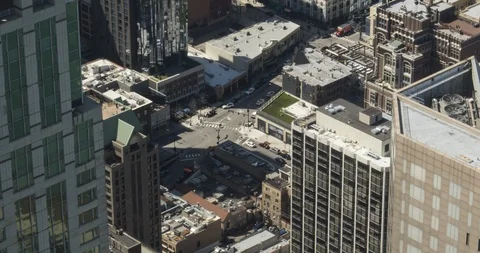 Chicago busy intersection from a building Stock-Footage 114124021