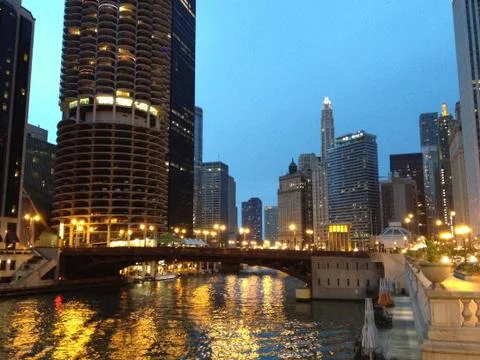 Chicago canal Stock Photos