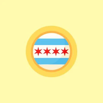 Chicago - Circular Flag Stock Illustration