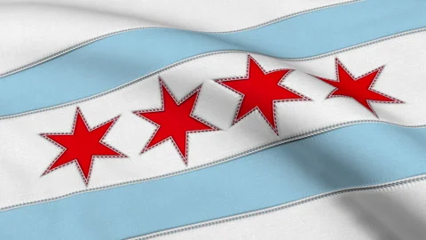 Chicago City Flag Loop Stock Footage 241155928