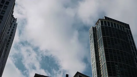 Chicago City Skyline with Clouds  Stock Footage 163769417