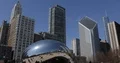 Chicago City Skyline Crowd of Tourists People Visit Famous Landmark Sightseeing 4k or 4k+ Resolution