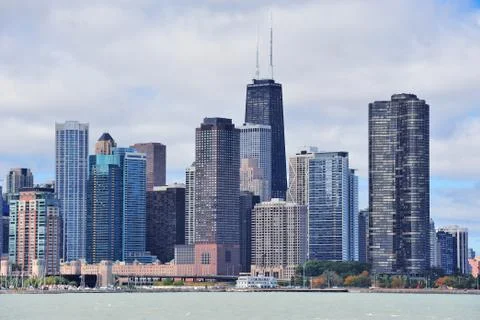 Chicago city urban skyline Stock Photos
