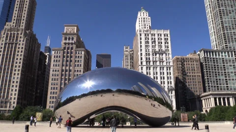 Chicago Cloud Gate "The Bean" 02 Stock Footage 32712144