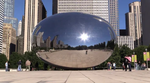 Chicago Cloud Gate "The Bean" 03 Stock Footage 32712437