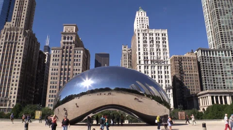 Chicago Cloud Gate "The Bean" Time-Lapse 02 Stock Footage 32712024
