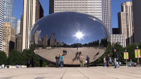 Chicago Cloud Gate "The Bean" Time-Lapse 03 Stock Footage 32712319