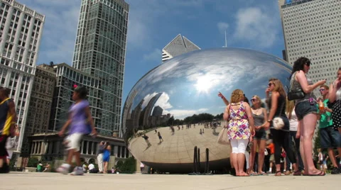 Chicago cloud gate time lapse Stock Footage 3580413