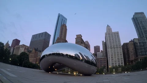 Chicago Cloud Gate Time Lapse Stock Footage