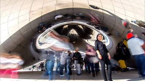 Chicago cloud gate timelapse 動画素材 96536274