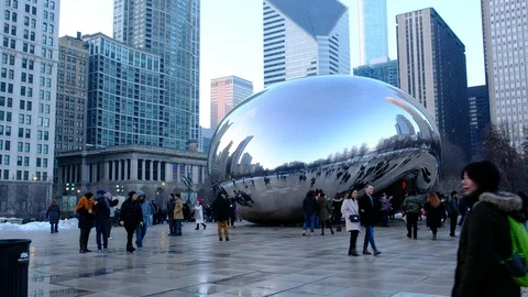 Chicago Clouds Gate Stock Footage 104304318