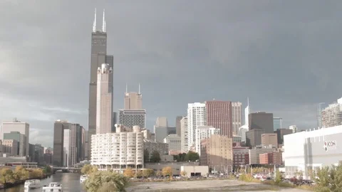 Chicago Cloudy Timelapse Stock Footage 79019927