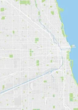 Chicago colored vector map 스톡 일러스트