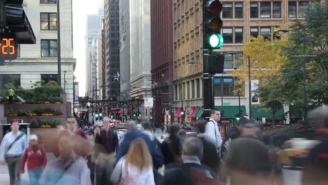 Chicago Crowd Stock Footage 73220663